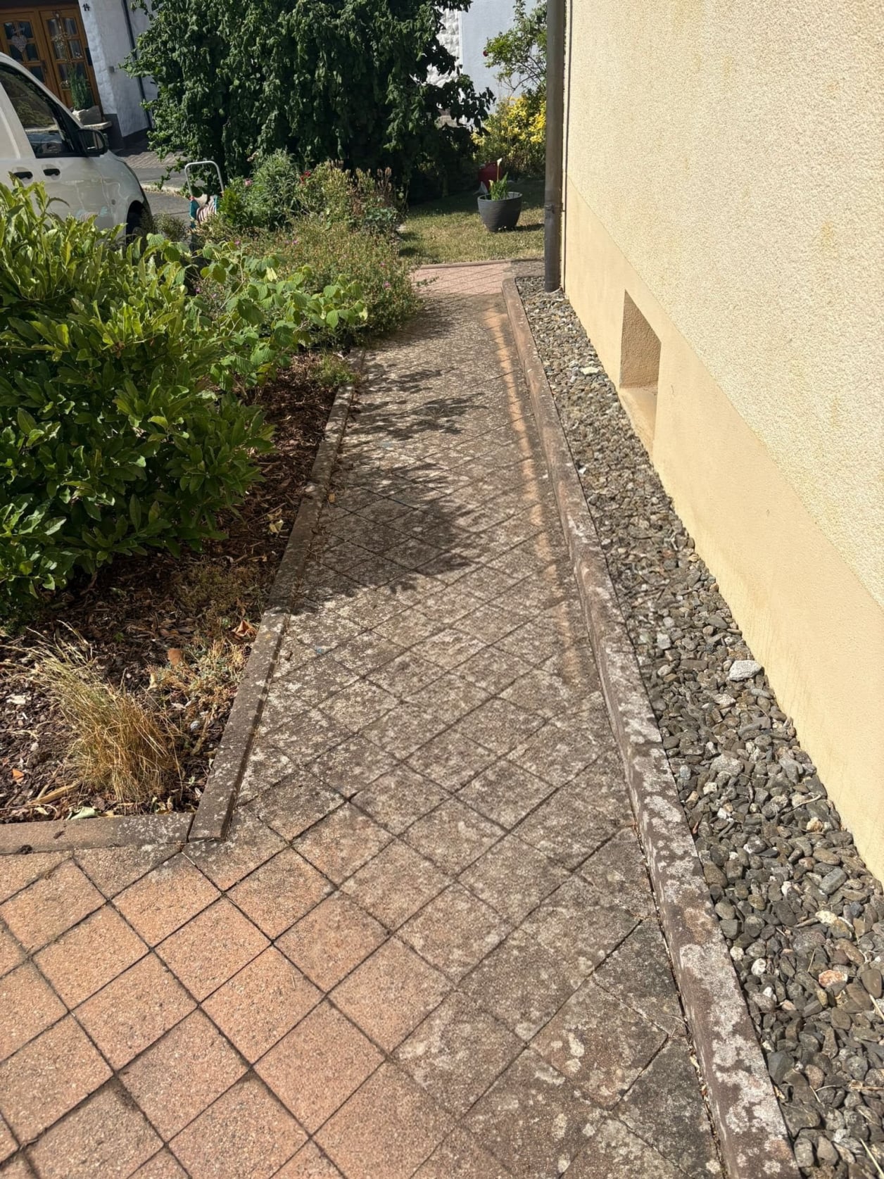 Pflastersteinreinigung vorher